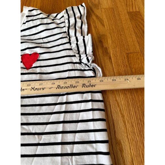 Striped Shein Curve Womens T-Shirt With Red Heart Patch White & Black 2XL - Picture 8 of 10